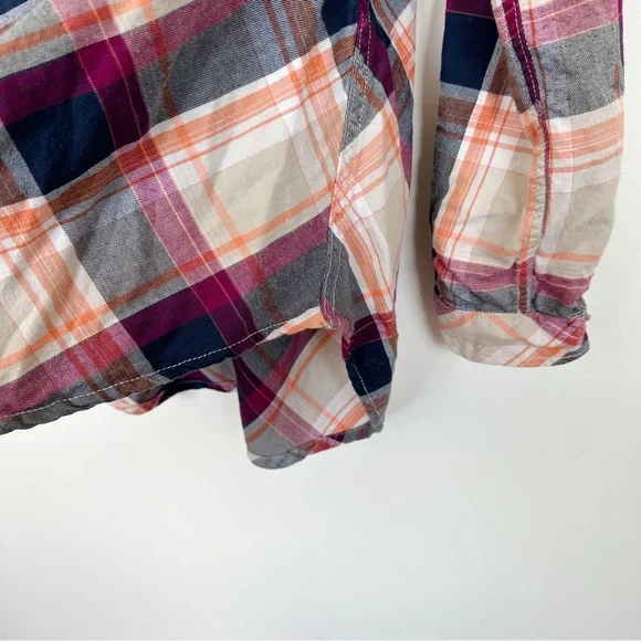 Holding Horses Anthropologie • Plaid Flannel Peplum Blouse - Picture 4 of 8